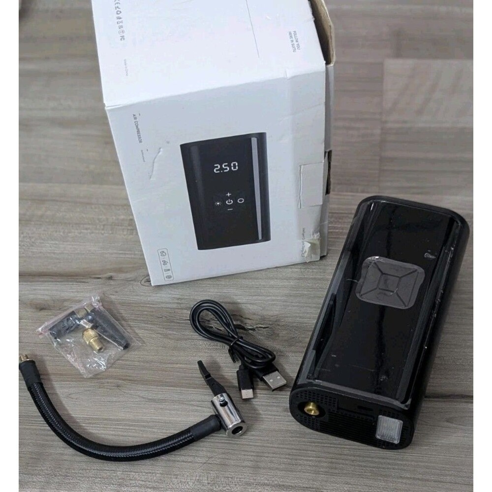 Wireless Intelligent Portable Air Pump Inflates Tires Toys- Pressure Meter+Light